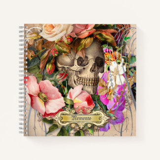 Carnet Crâne floral vintage