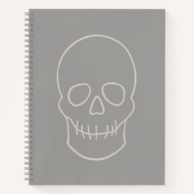 Carnet Crâne - Gris fantôme et Blanc osseux (Devant)