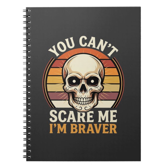 Carnet Crâne Halloween plus courageux Design Horreur Rétr (Devant)