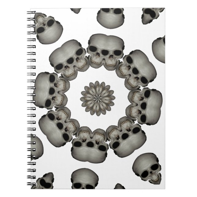 Carnet Crâne Humain Effrayant Mandala (Devant)