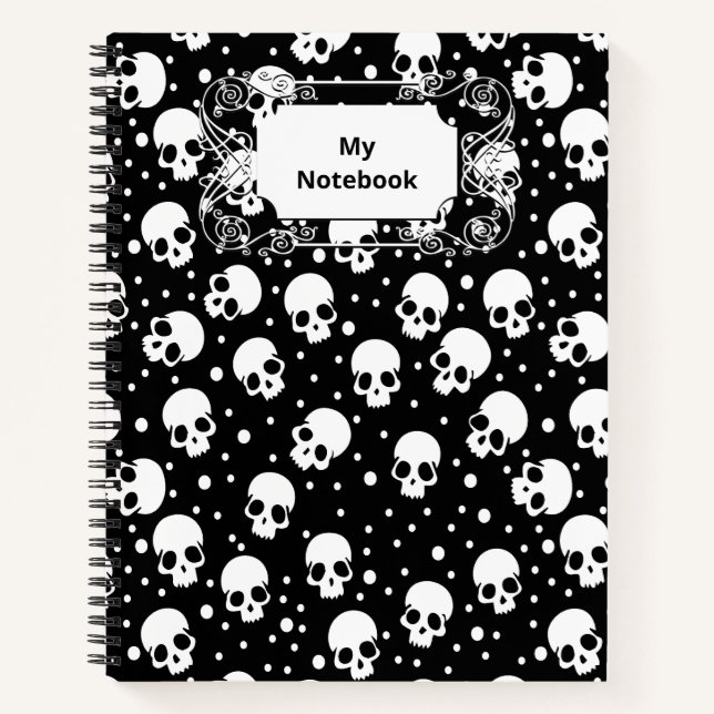 Carnet Crâne monochrome Polka Dot (Devant)
