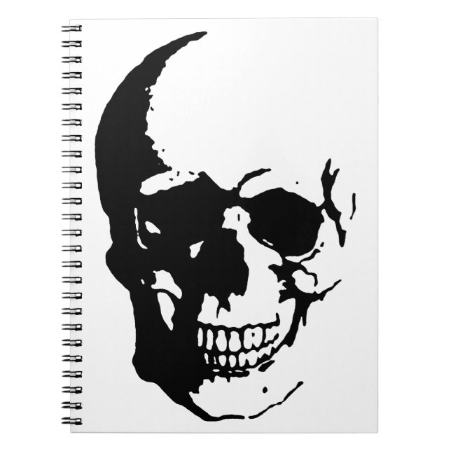 Carnet Crâne - Noir & Blanc Métal Imaginaire Art (Devant)