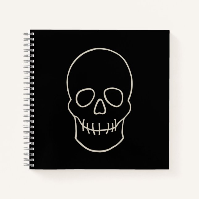 Carnet Crâne - Noir de chauve-souris et Blanc d'os (Devant)
