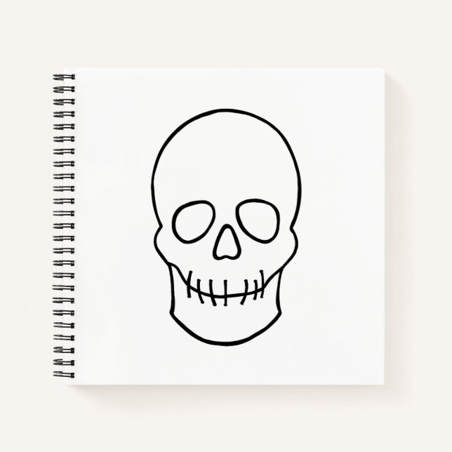 Carnet Crâne - noir et blanc (Devant)