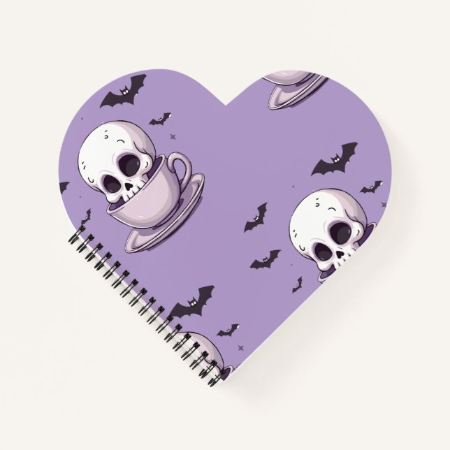 Carnet Crâne Pastel Goth dans une tasse à thé (Devant)