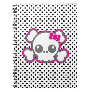 Carnet crâne rose Kawaii