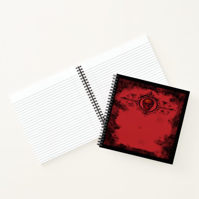 Carnet Crâne rouge gothique (Intérieur)