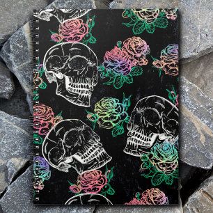 Carnet Crâne sucre Roses roses Glam Grunge Gothique Fil