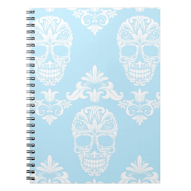 Carnet crâne victorien bleu (Devant)