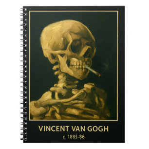 Carnet Crâne Vintage Fumeur – Unique Inspiré de Van Gogh
