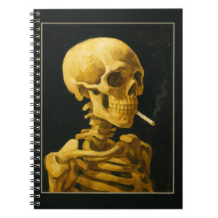 Carnet Crâne Vintage Fumeur – Unique Inspiré de Van Gogh