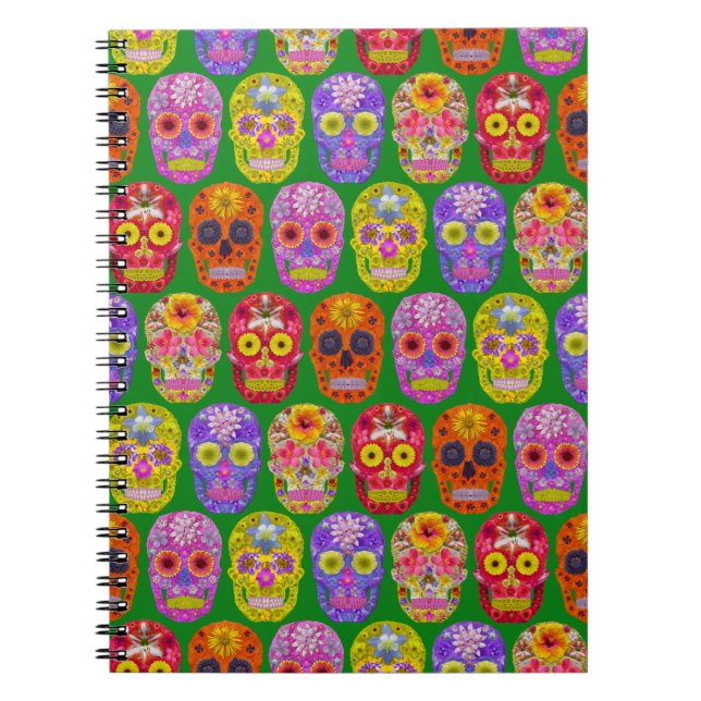 Carnet Crânes de fleurs Motif sans soudure 2018 (Devant)