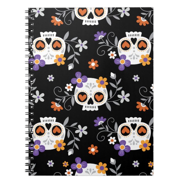 Carnet Crânes de sucre mignonnes à la main tiré (Devant)