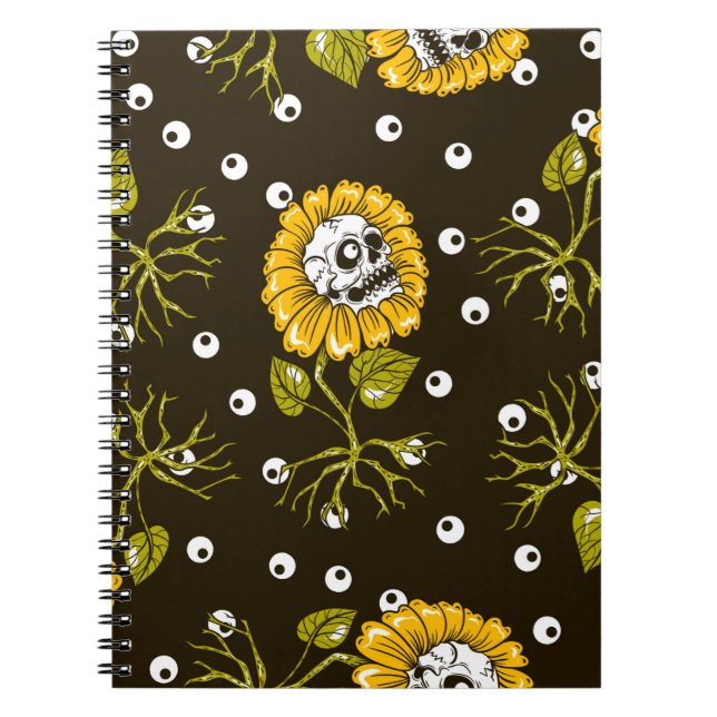 Carnet crânes de tournesol sans couture motif (Devant)