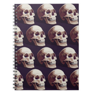 Carnet Crânes d'Halloween : Motif Éffrayant sans couture.