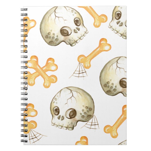 Carnet Crânes et os éffrayants motif d'Halloween (Devant)