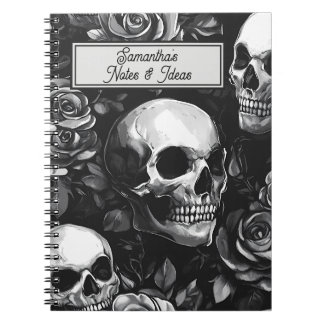 Carnet Crânes gothiques Et Noirs Rose