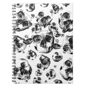 Carnet Crânes Noir & Blanc Squelette Motif d'Art de Crâne