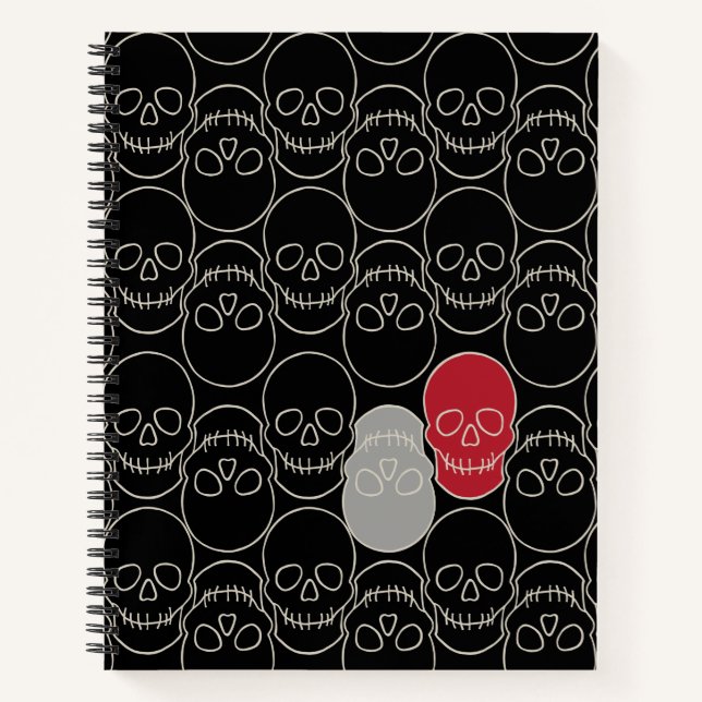 Carnet Crânes - Noir de chauve-souris et Blanc d'os (Devant)