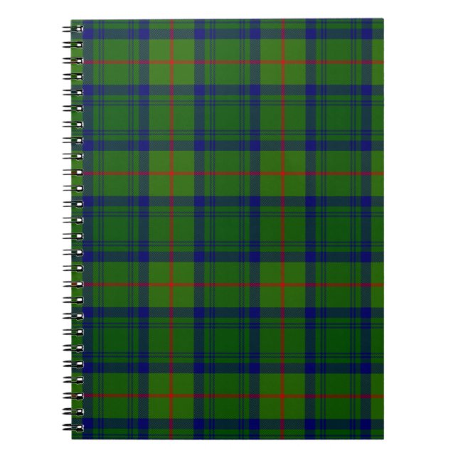 Carnet Cranstoun tartan vert bleu plaid (Devant)
