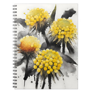 Carnet Craspedia - Fleurs aquarelle