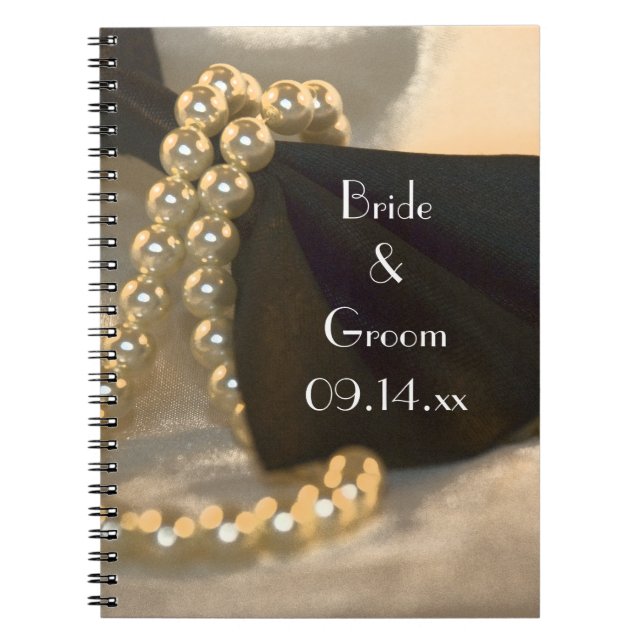 Carnet Cravate Black Bow et Mariage White Pearl (Devant)