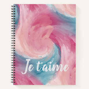 Carnet Cravate-teinture rose et bleu Peinture d'aquarelle