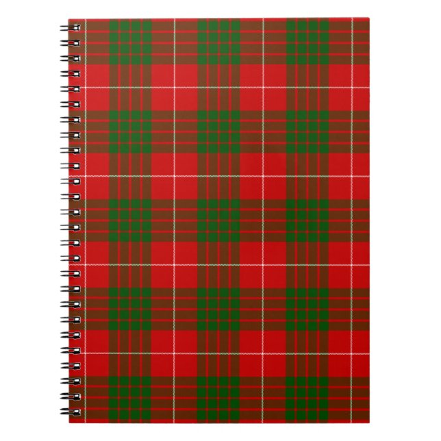 Carnet Crawford tartan rouge vert plaid (Devant)