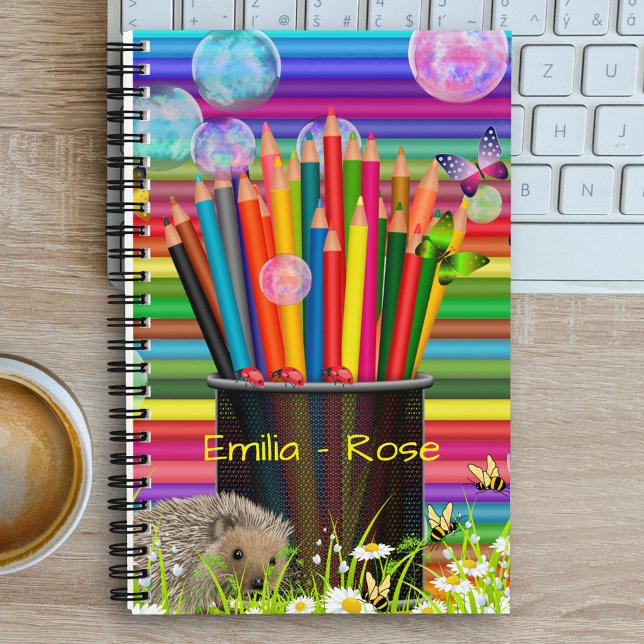 Carnet Crayon de couleur Daisy Bulle Papillon Collège  (Créateur téléchargé)