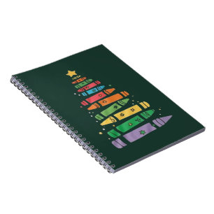Carnet Crayon d'enseignant de Noël Arbre Lumineux de Noël