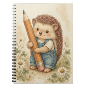 Carnet Crayon Hérisson Aquarelle Vintage