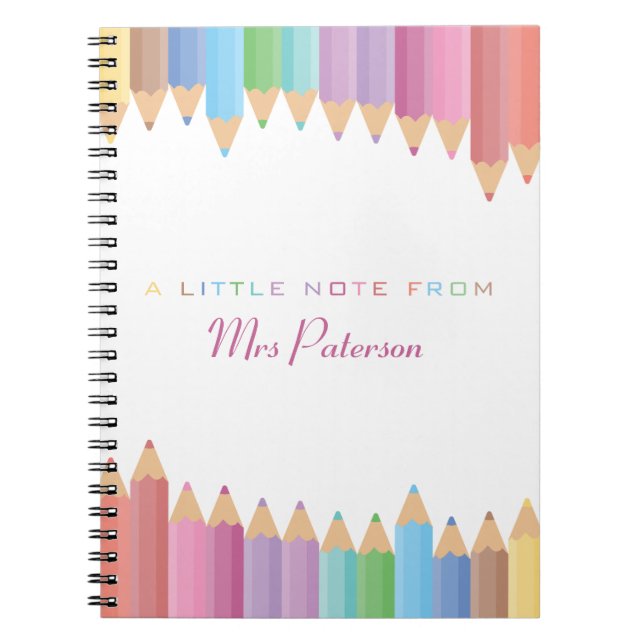 Carnet Crayons arc-en-ciel Appréciation de l'enseignant j (Devant)