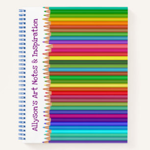 Carnet Crayons colorés Joyeux Enfants amusants Monogramme