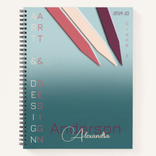 Carnet Crayons de couleur aux teintes douces