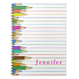 Carnet Crayons de couleur personnalisés avec nom pour la 