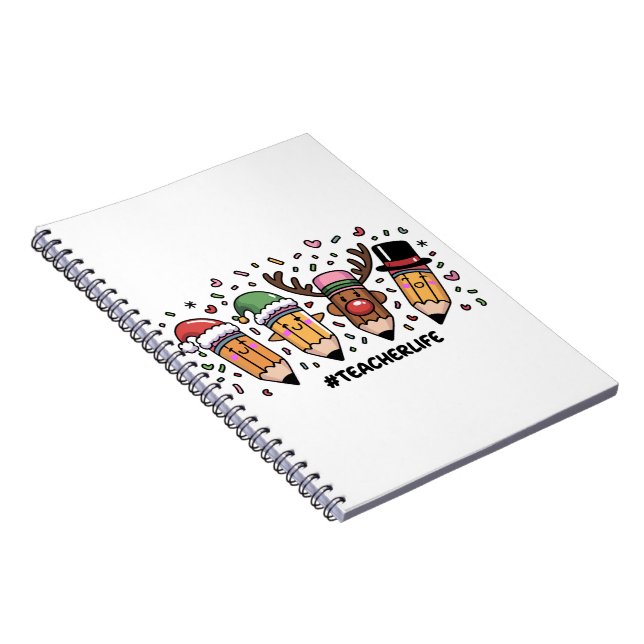 Carnet Crayons de Noël Enseignant Vie d'enseignant Joyeux (Côté Droit)