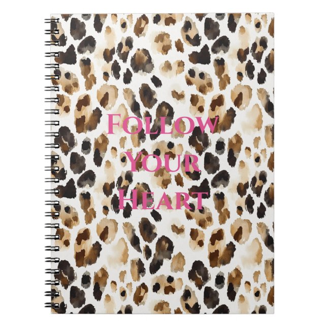 Carnet Cream Brown Leopard Animal Print (Devant)