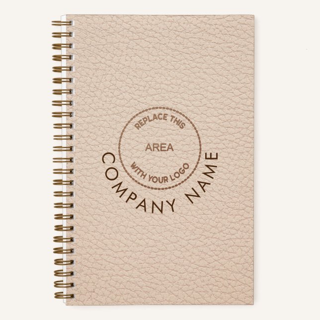 Carnet Cream Faux Leather Nom de l'entreprise Logo Code Q