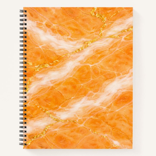 Carnet Creamsicle Marble with Ivory Swirls & Gold Veining (Devant)