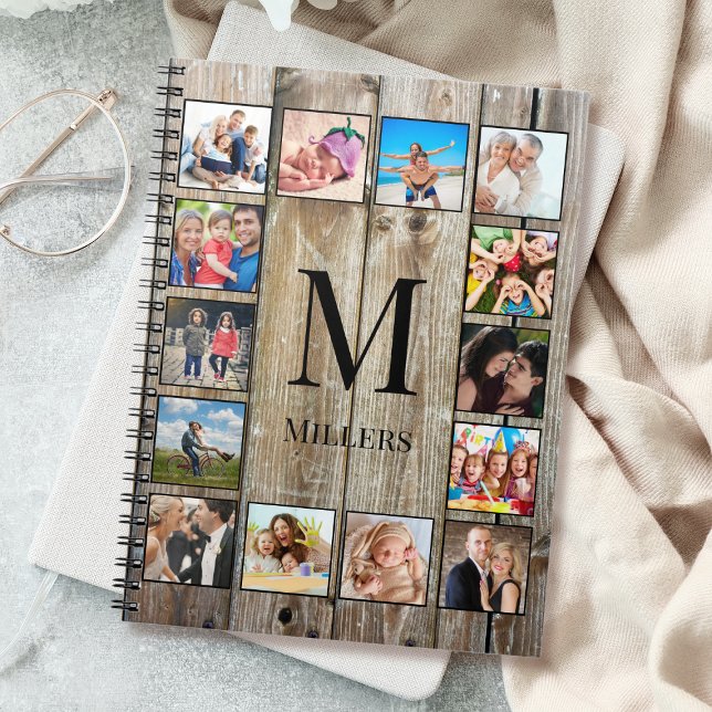 Carnet Create Your Custom Photo Collage Rustic Farmhouse (Créateur téléchargé)