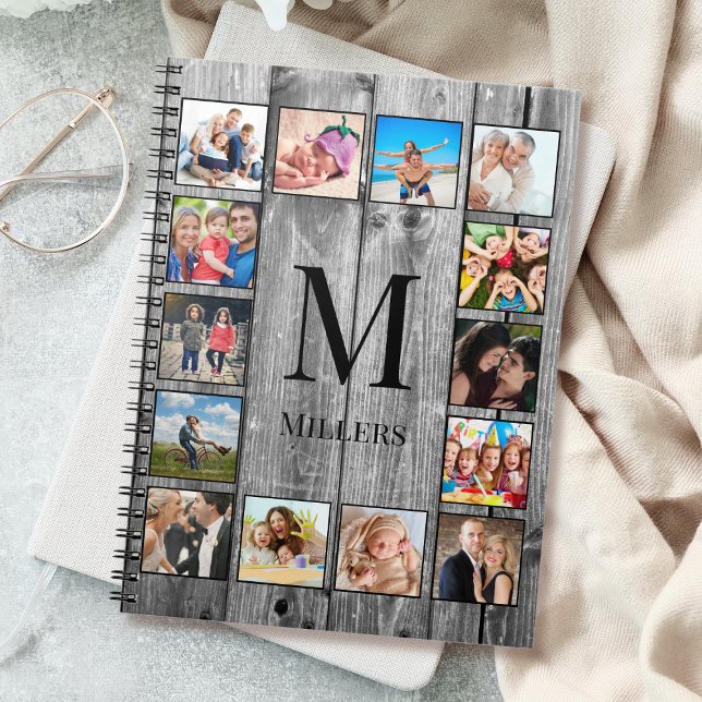 Carnet Create Your Custom Photo Collage Rustic Farmhouse (Créateur téléchargé)
