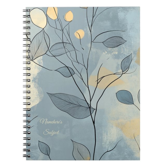 Carnet Create Your Own Deep Blue Floral Minimalist (Devant)