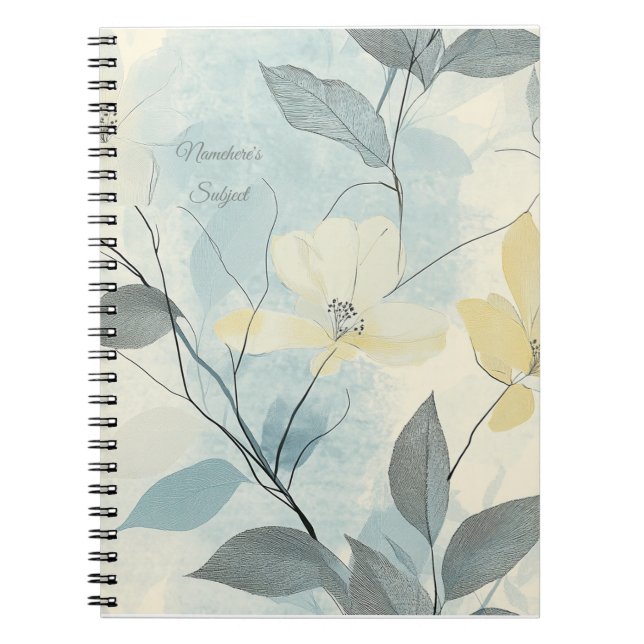 Carnet Create Your Own Soft Yellow Flowers Minimalist (Devant)