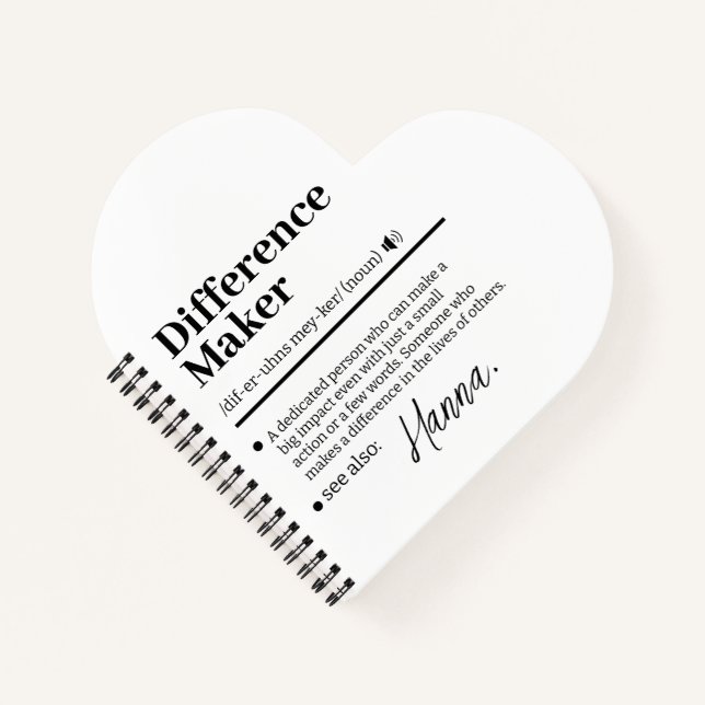 Carnet Créateur de différence personnalisé, cadeau d'appr (Devant)