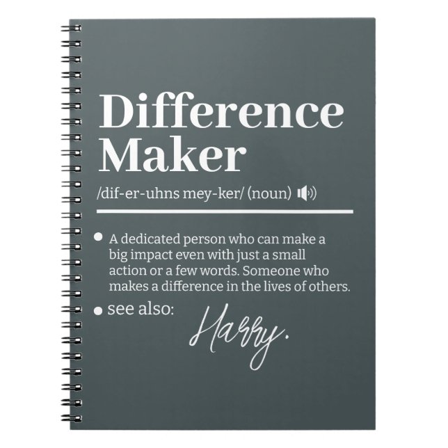 Carnet Créateur de différence personnalisé, cadeau d'appr (Devant)