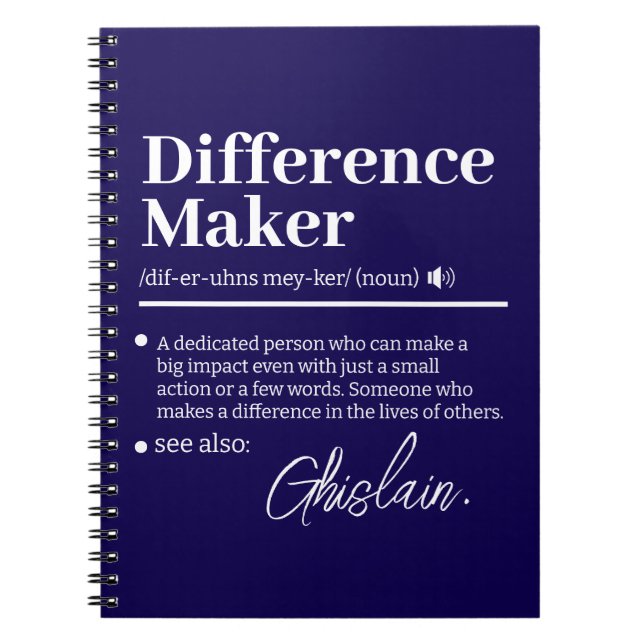 Carnet Créateur de différence personnalisé, cadeau d'appr (Devant)