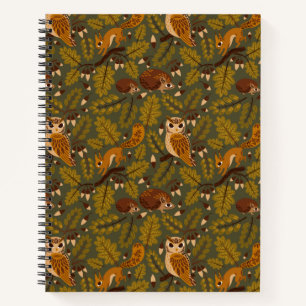 Carnet Créatures des bois et Motif Feuille