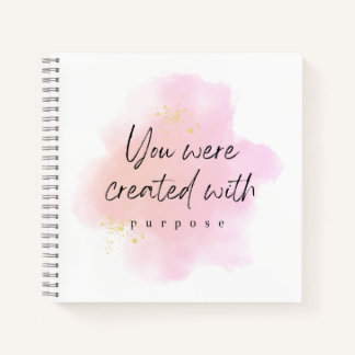 Carnet Créé avec but, Citation Inspirationnelle rose