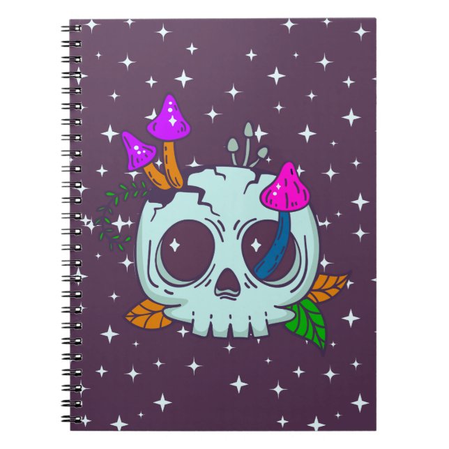 Carnet Creepy Cute Skull & Mushroom Notebook (Devant)