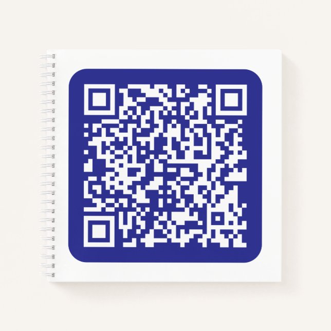 Carnet Créer un code QR analysable | Bleu foncé modifiabl (Devant)